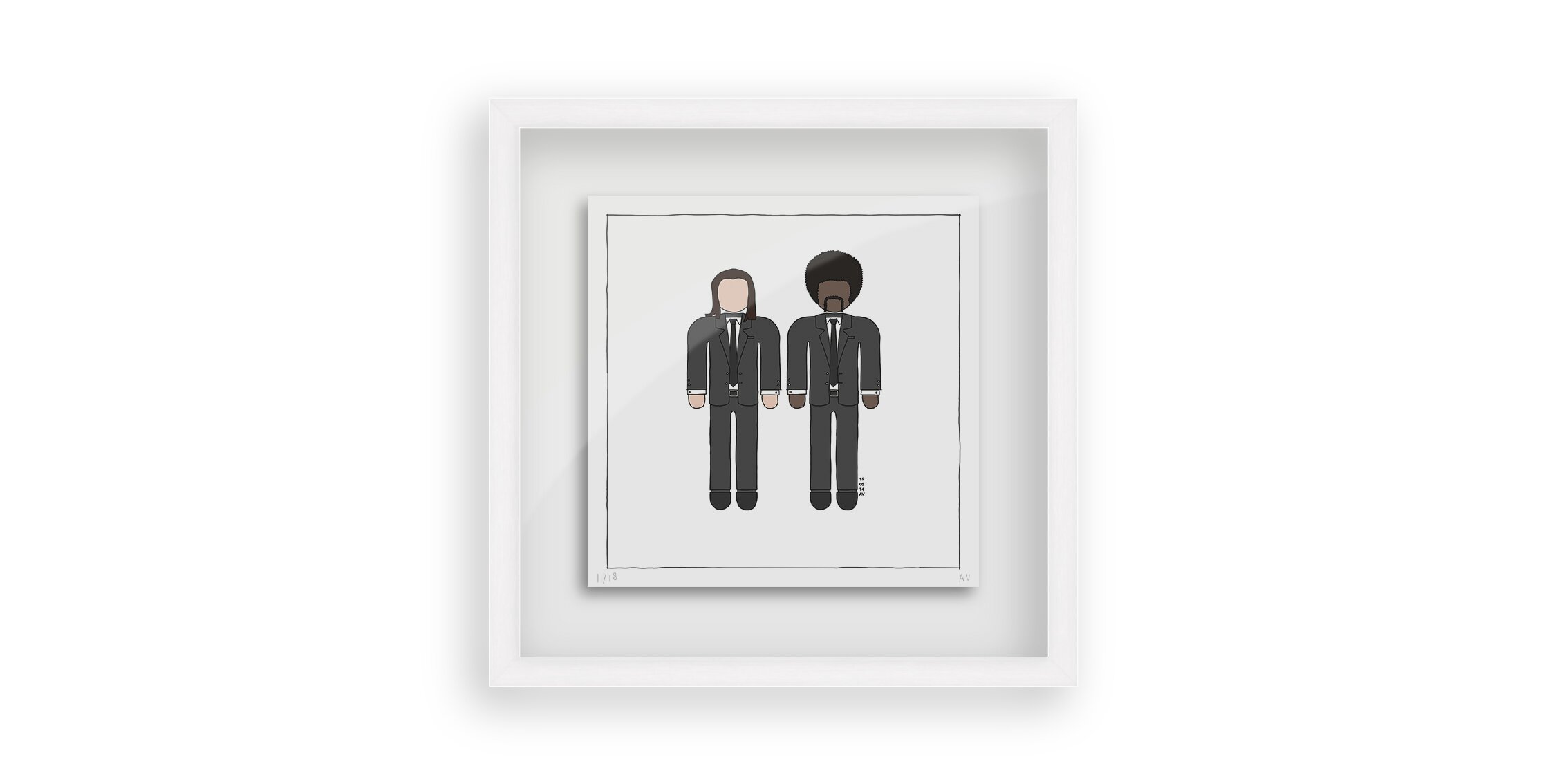 Pulp Fiction Vincent Vega and Jules Winnfield - Persona Art Project (Ant Vervoort Hand Drawing)